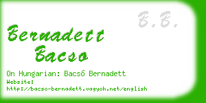 bernadett bacso business card